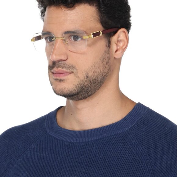 Retro Rimless Sunglasses Vintage Rectangle Frameless Unisex Fashion Square - Picture 8 of 8